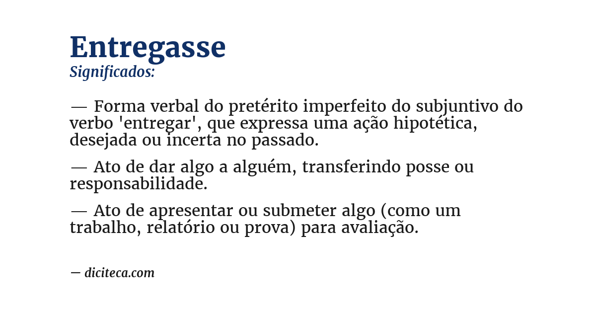 Significado de entregasse