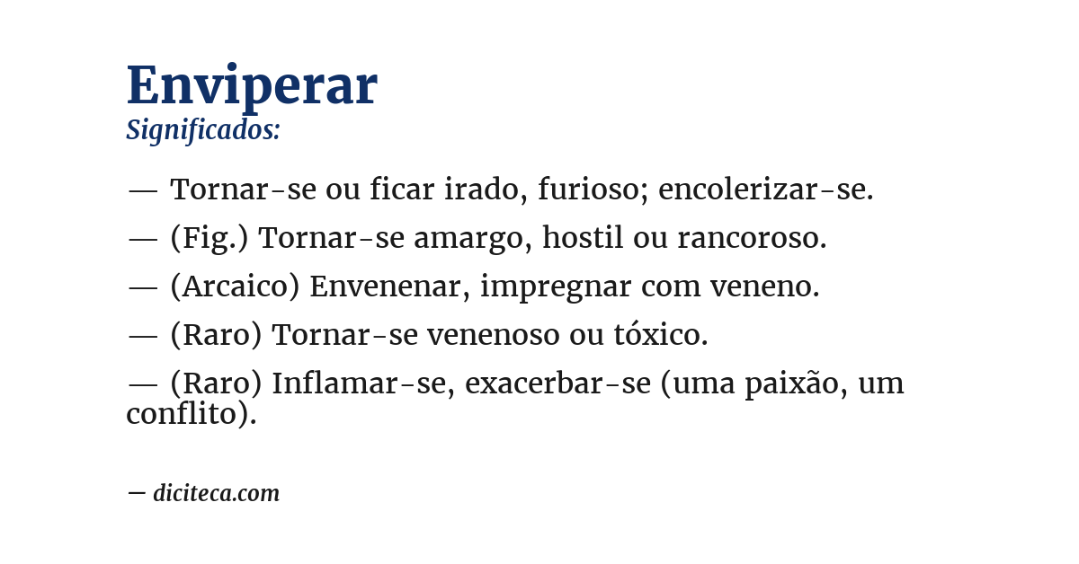 Significado de enviperar