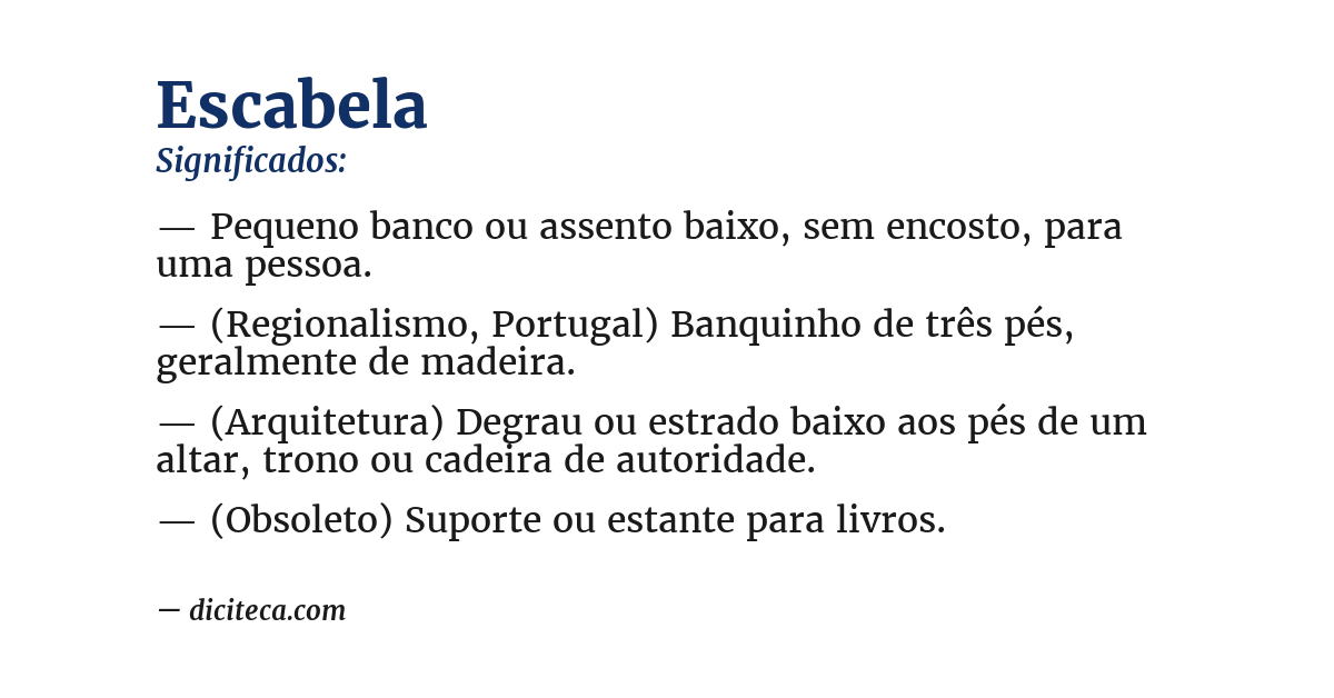 Significado de escabela