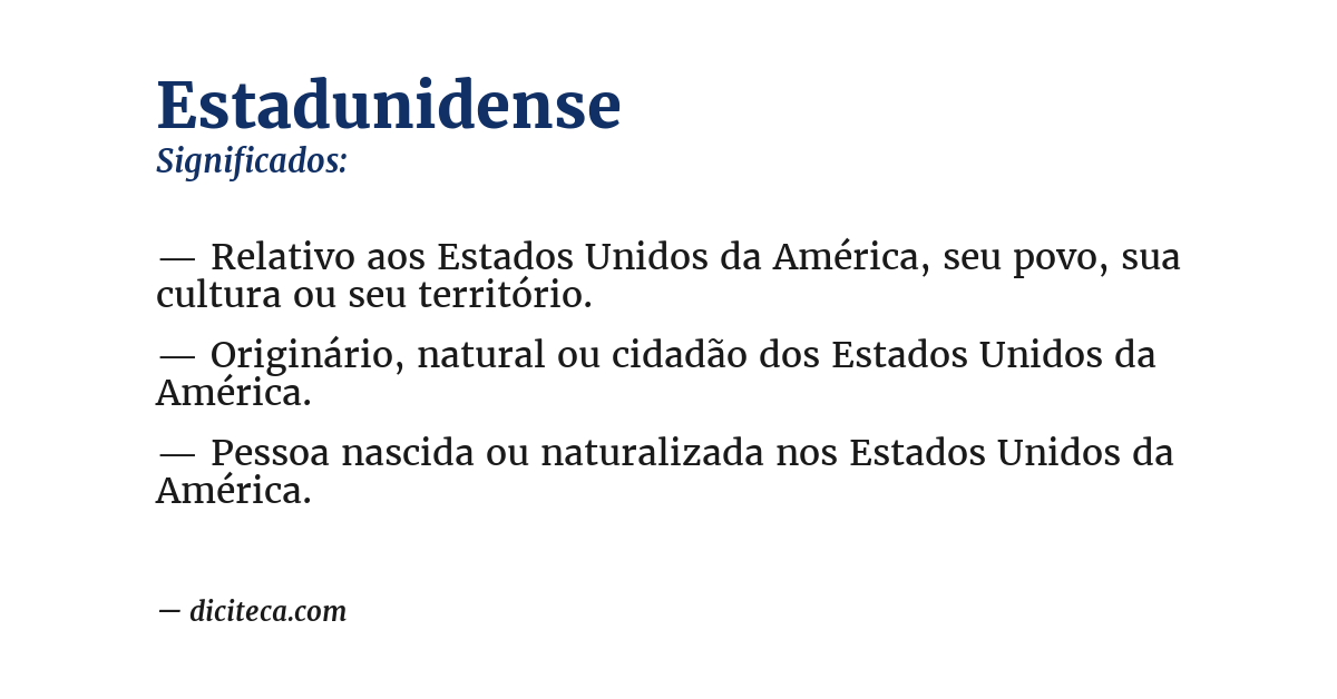 Significado de estadunidense