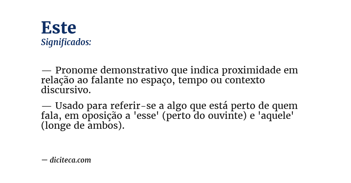 Significado de este