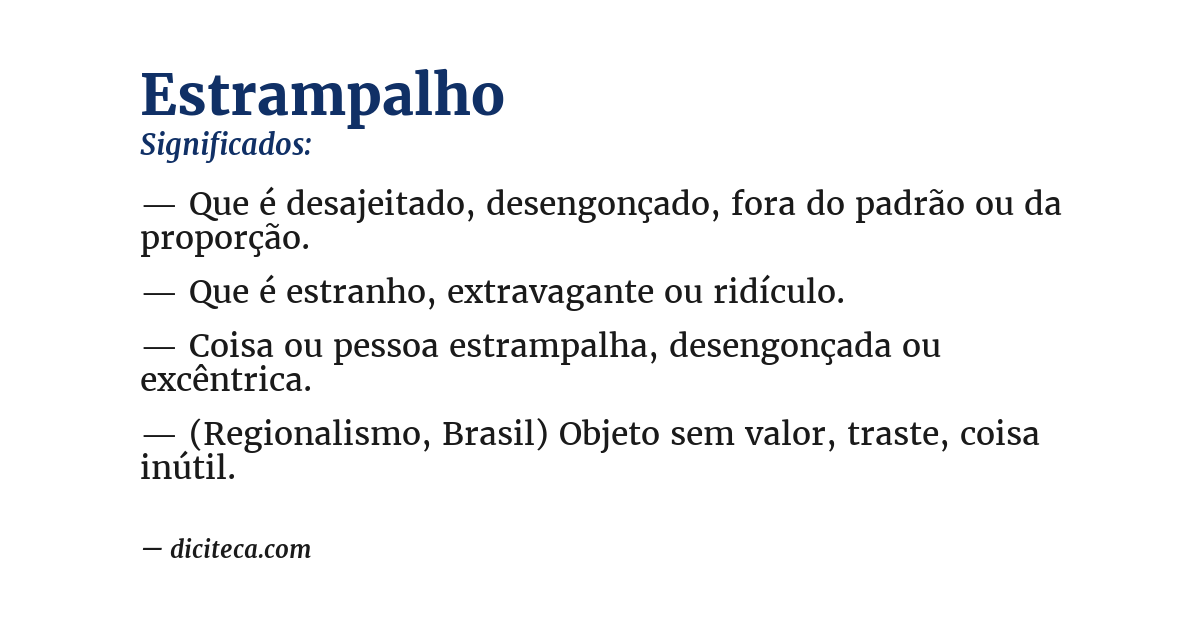 Significado de estrampalho
