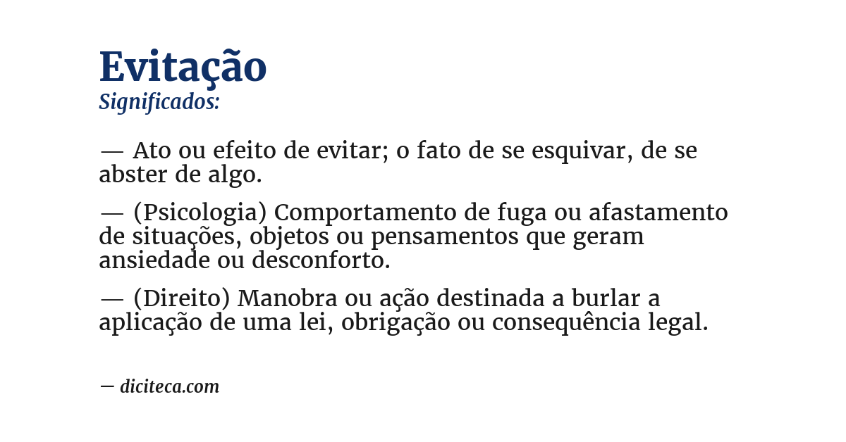 Significado de evitação
