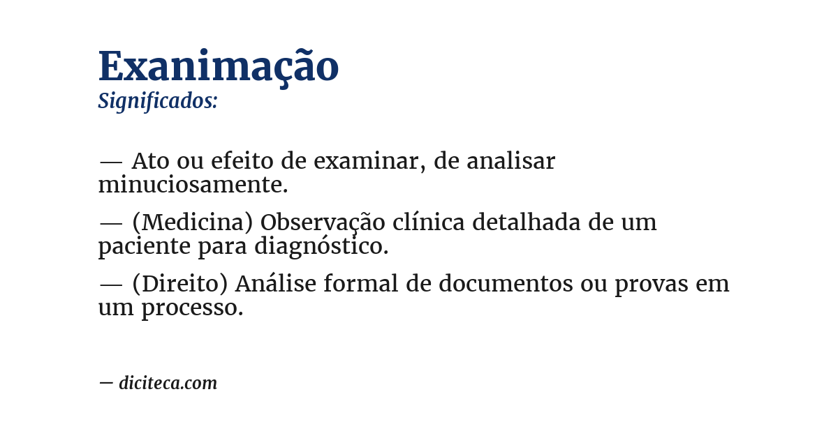 Significado de exanimação