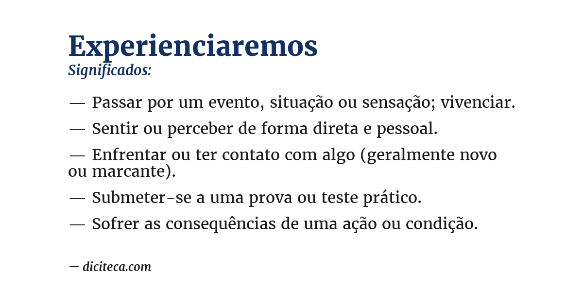 Significado de experienciaremos