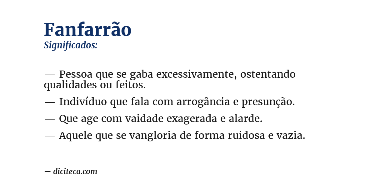 Significado de fanfarrão