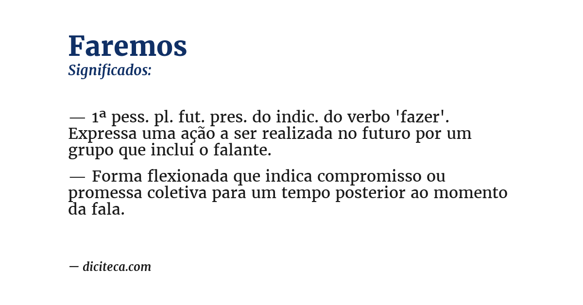 Significado de faremos