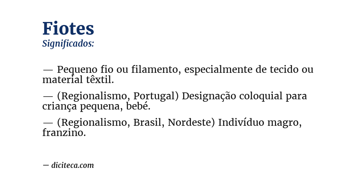 Significado de fiotes