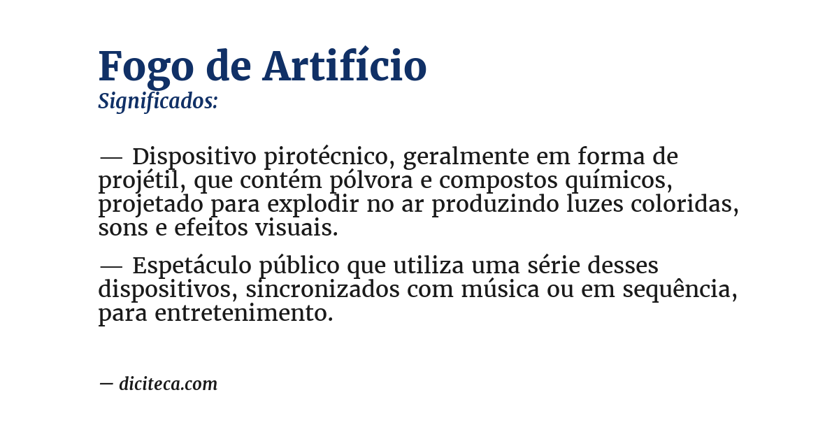 Significado de fogo de artifício