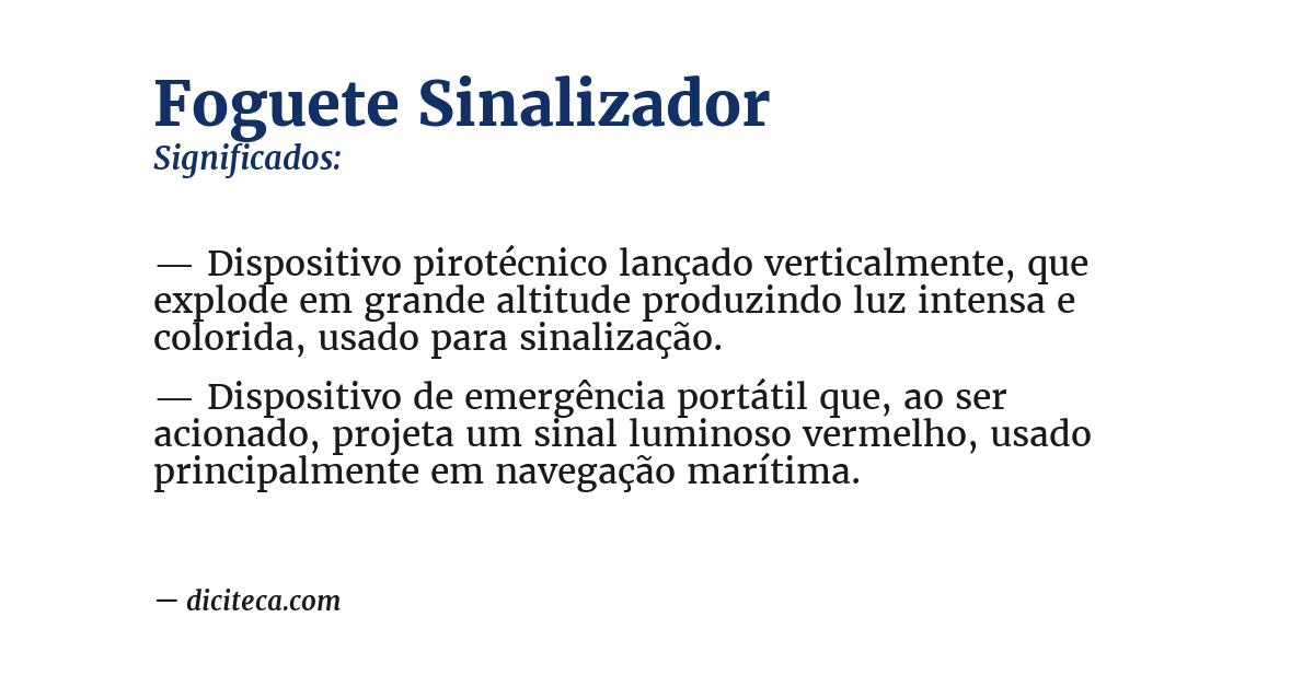 Significado de foguete sinalizador