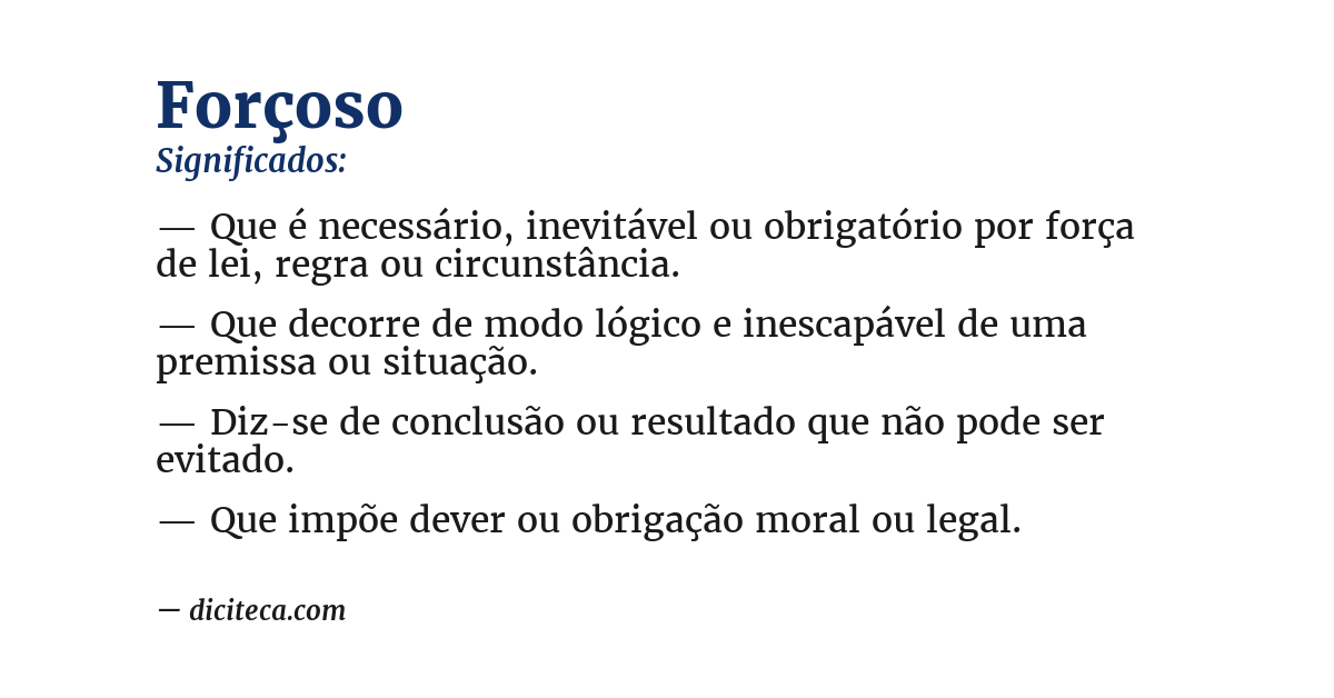Significado de forçoso