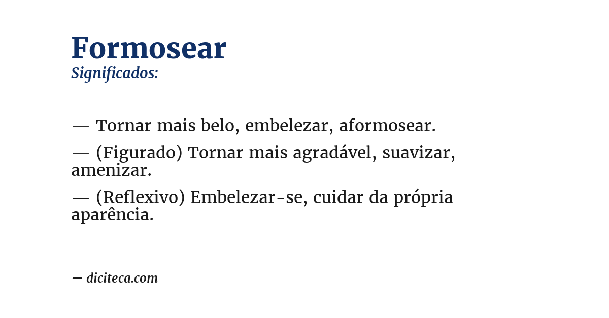 Significado de formosear