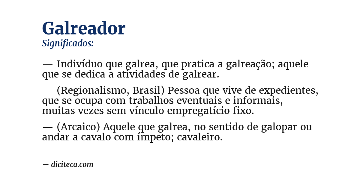 Significado de galreador