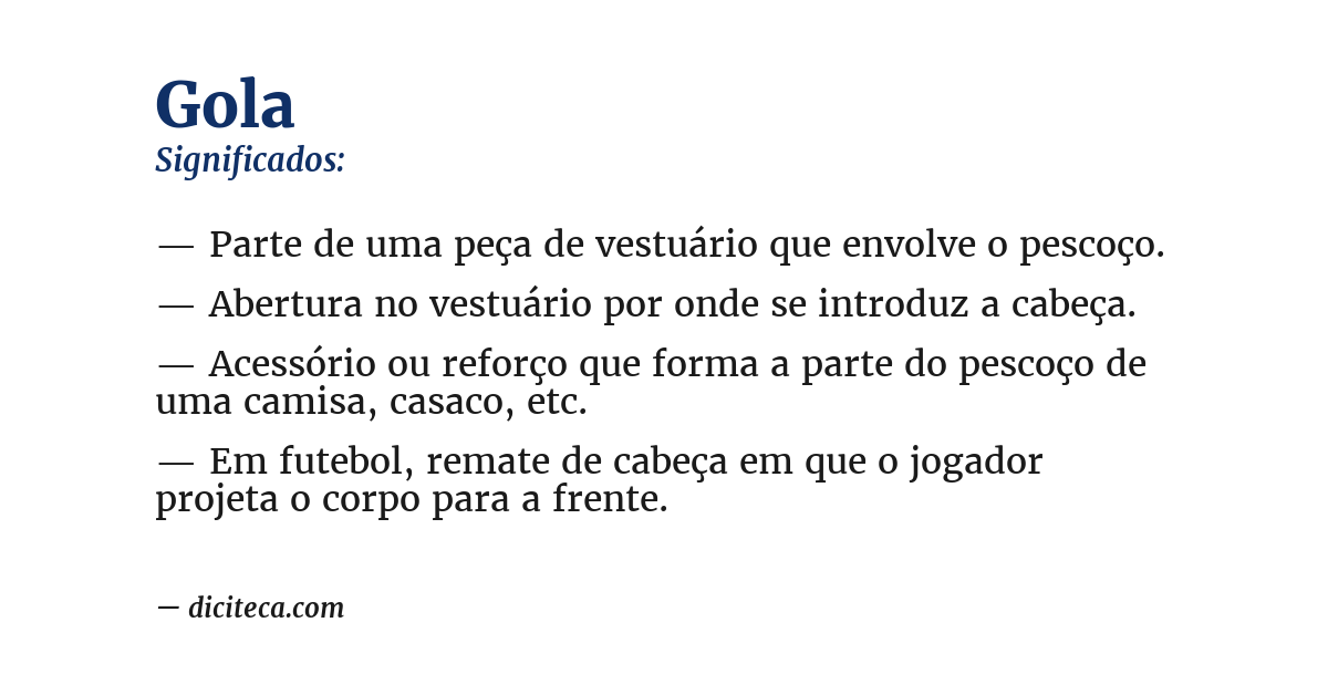 Significado de gola