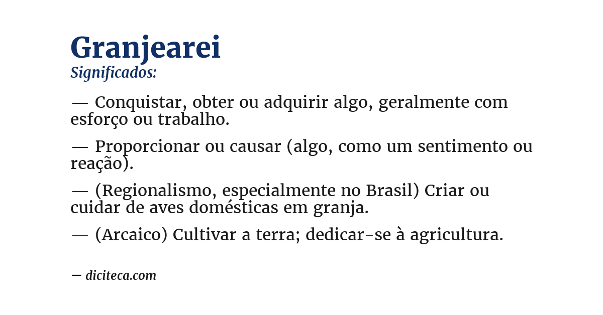 Significado de granjearei