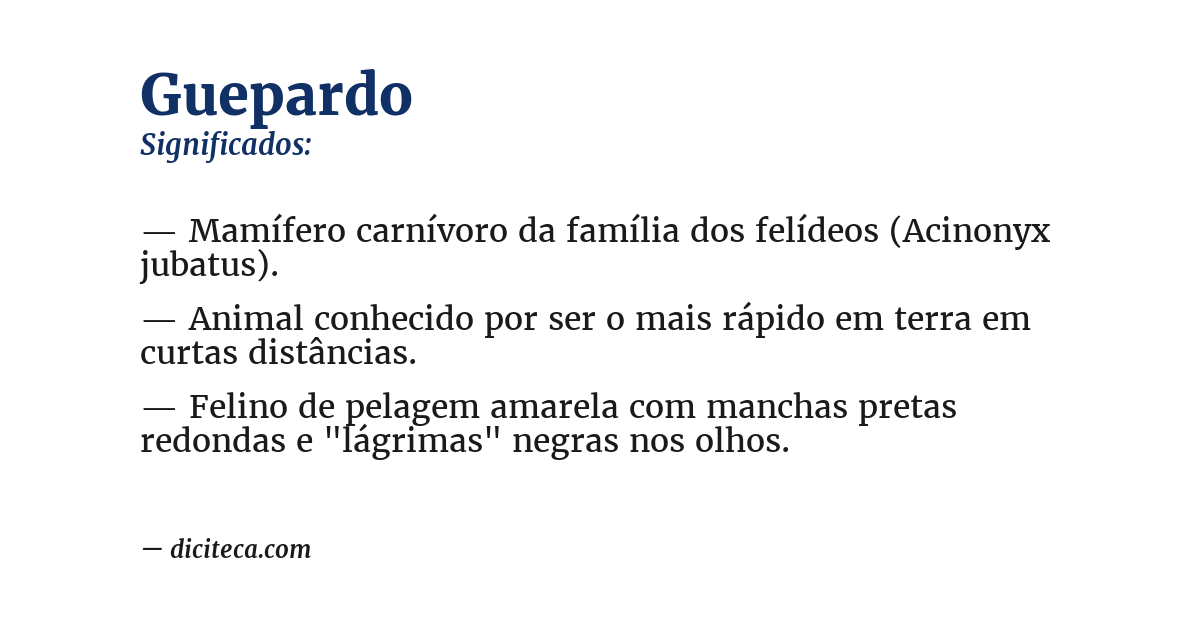 Significado de guepardo