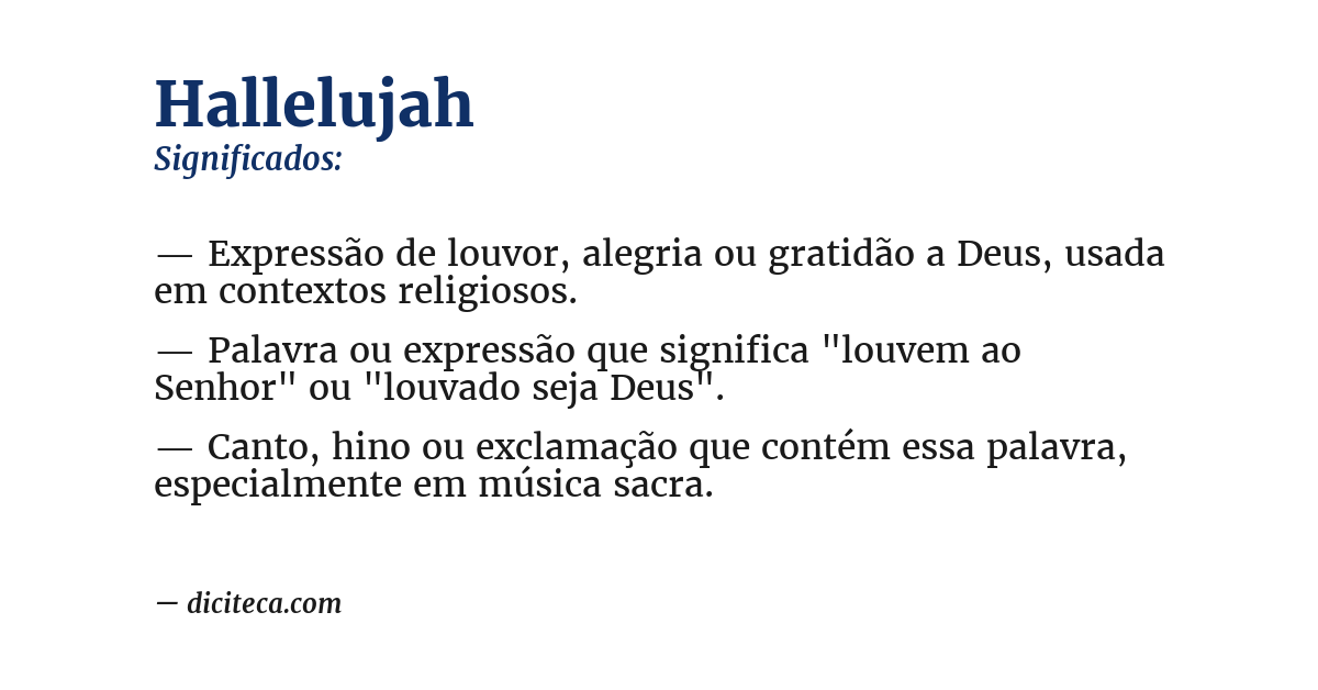 Significado de hallelujah
