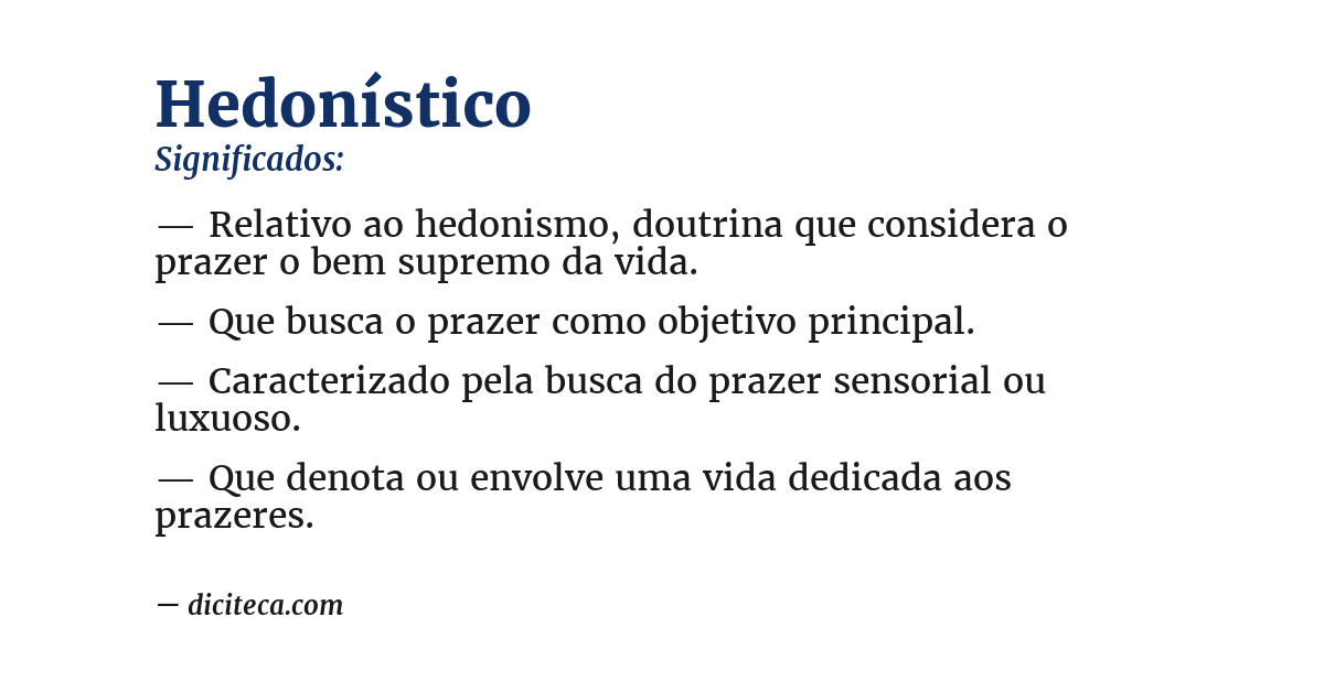 Significado de hedonístico