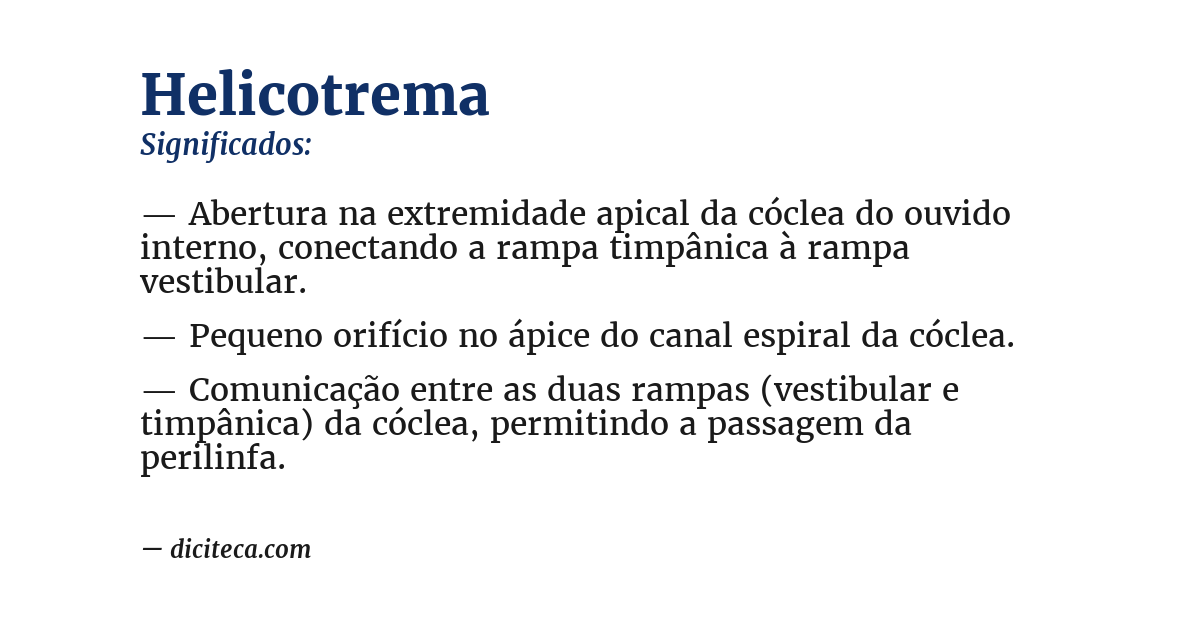 Significado de helicotrema