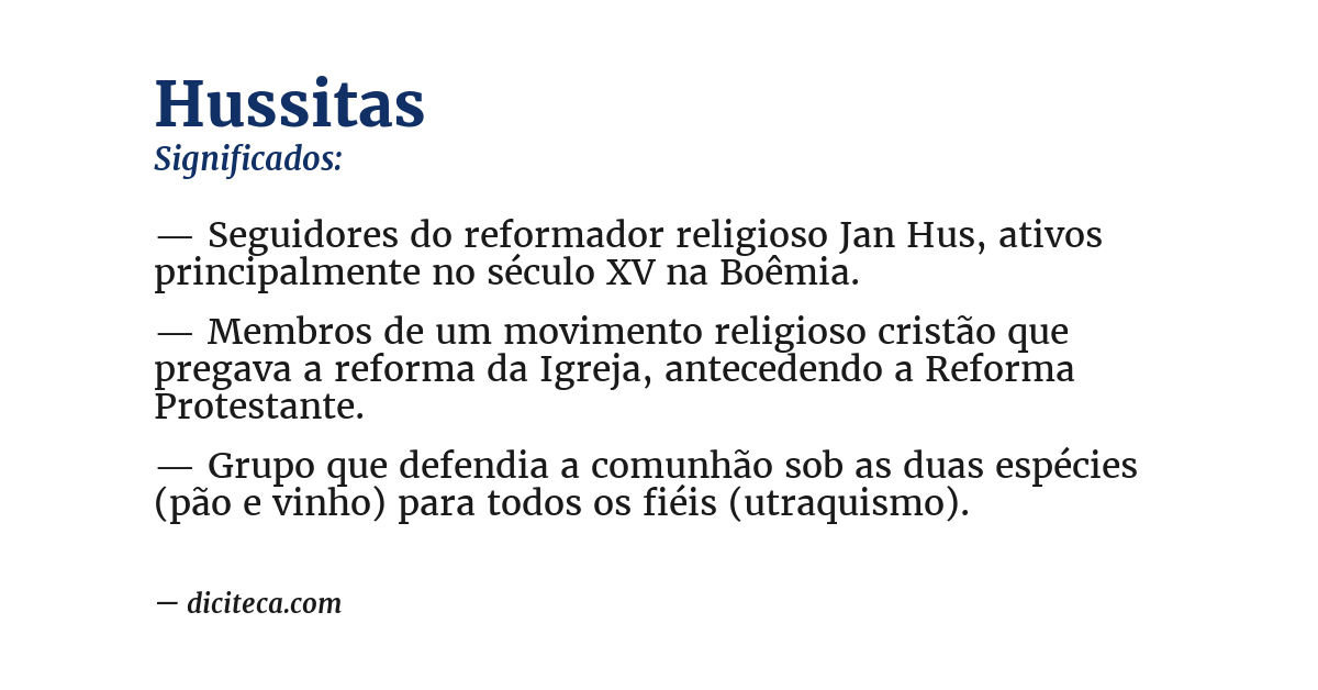 Significado de hussitas