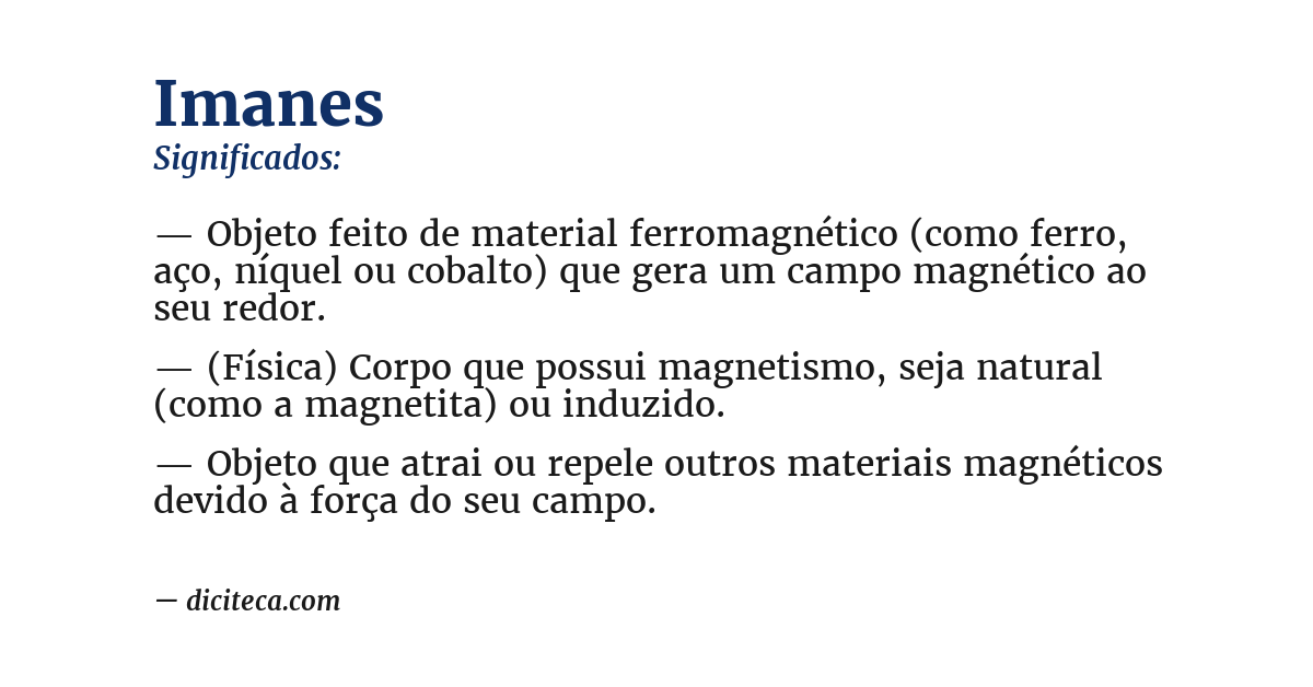 Significado de imanes