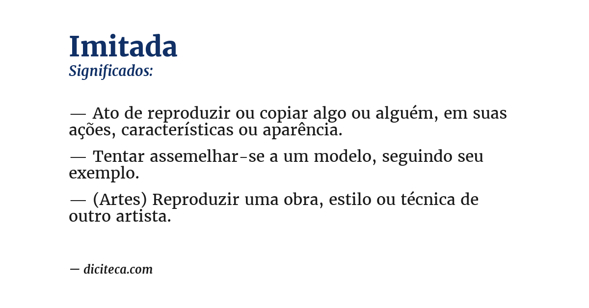 Significado de imitada