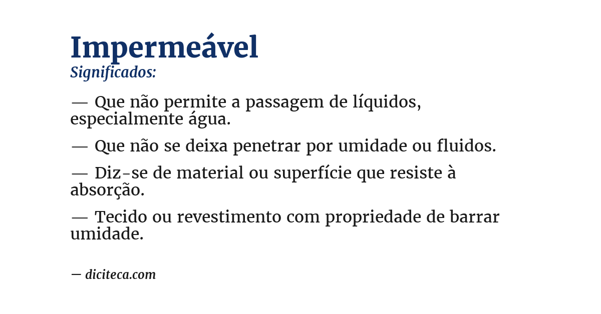 Significado de impermeável