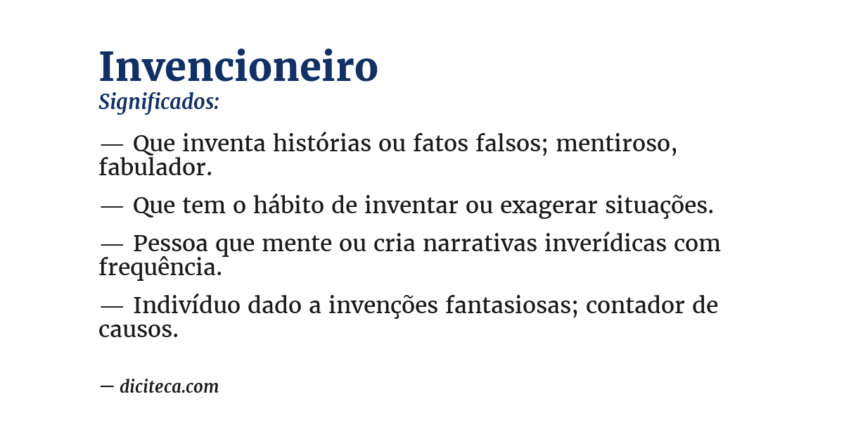 Significado de invencioneiro