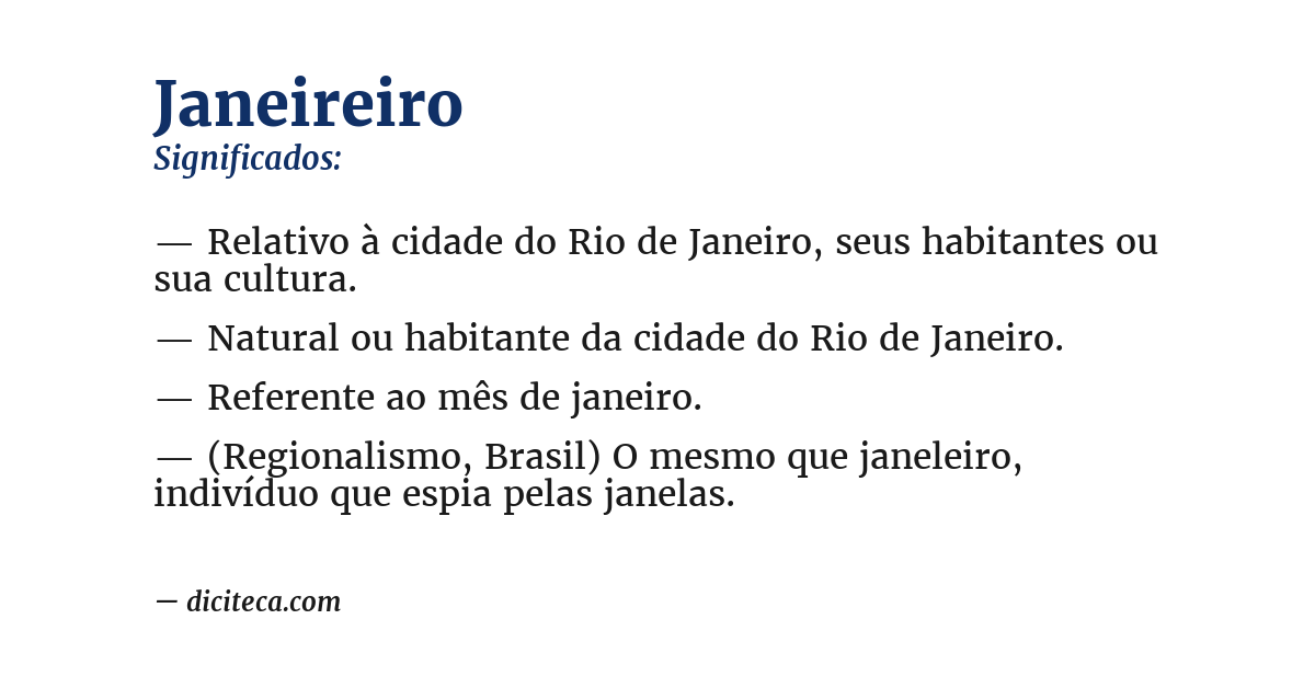 Significado de janeireiro