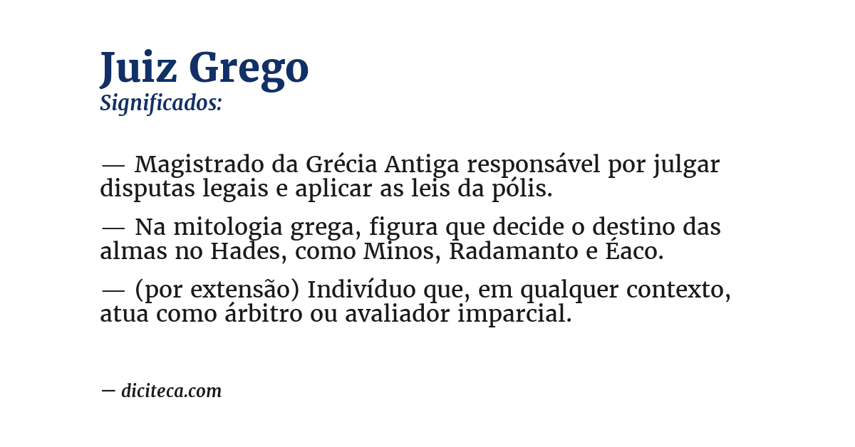 Significado de juiz grego