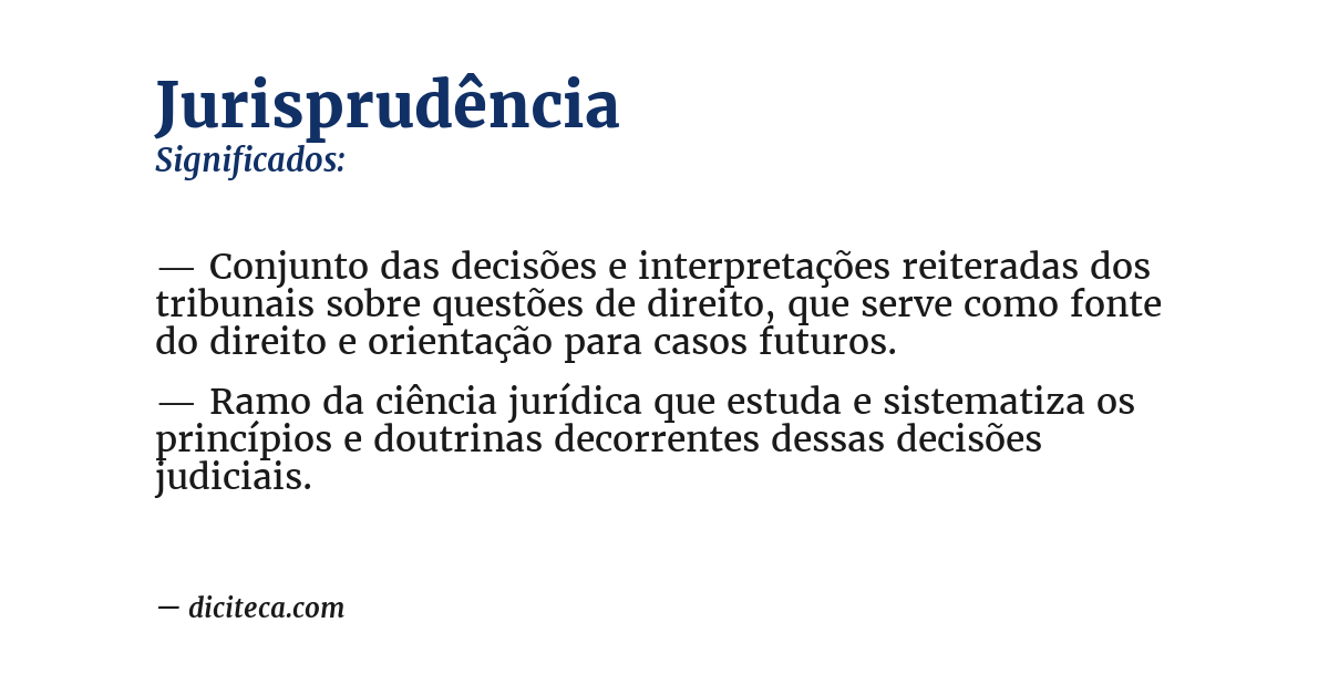 Significado de jurisprudência