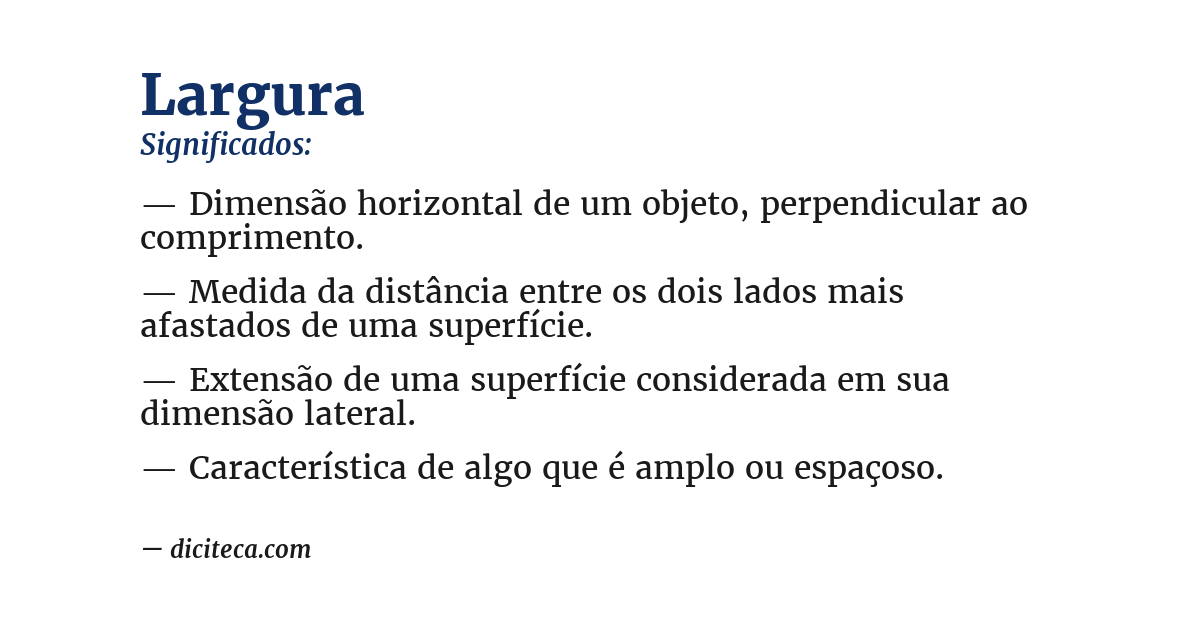 Significado de largura