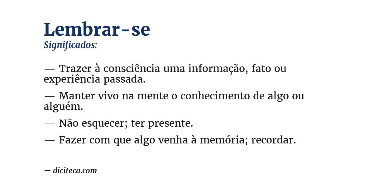 Significado de lembrar-se