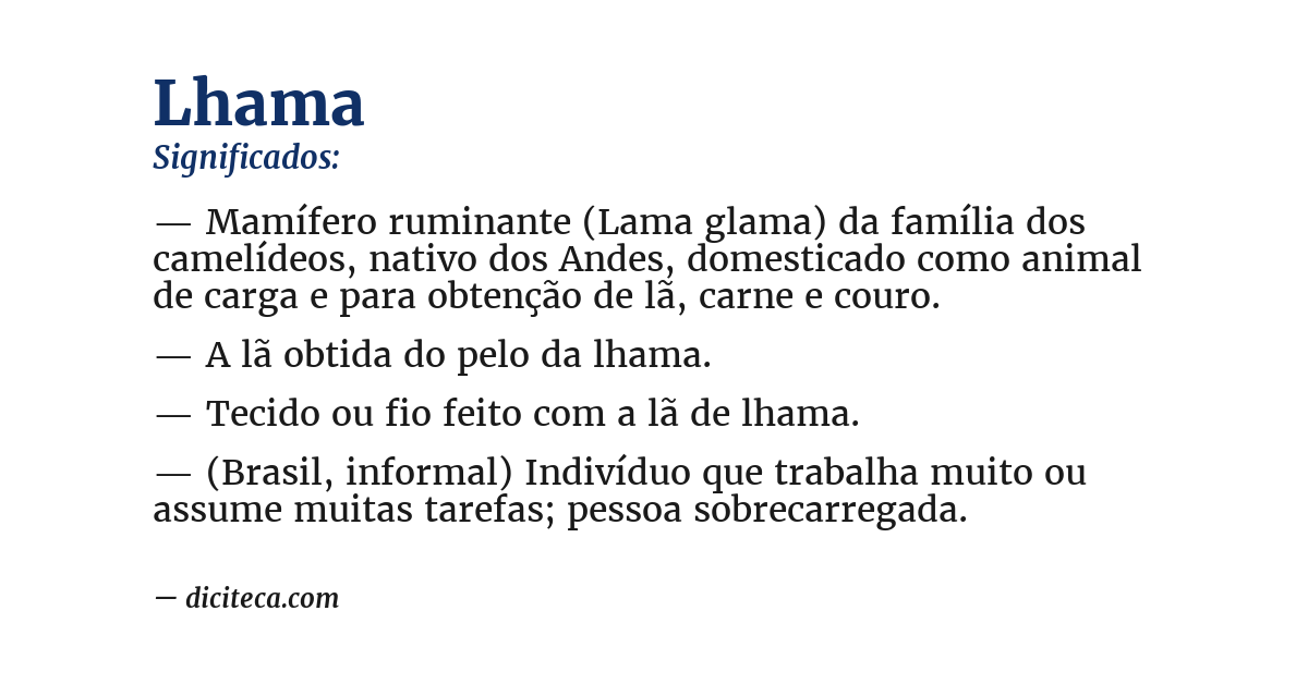 Significado de lhama