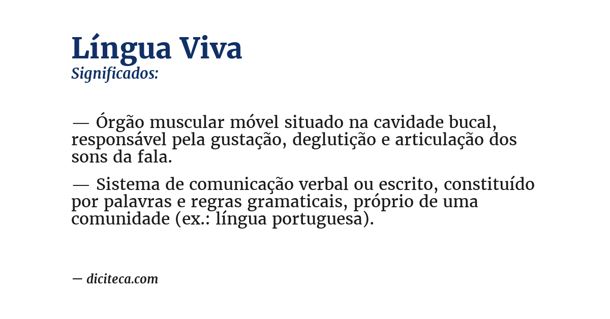 Significado de língua viva