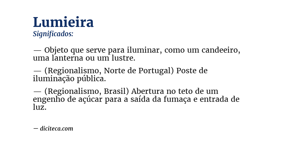 Significado de lumieira