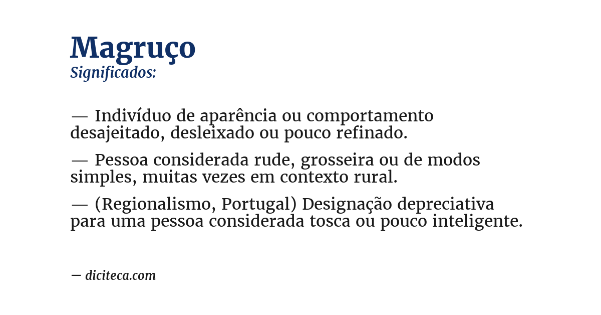 Significado de magruço