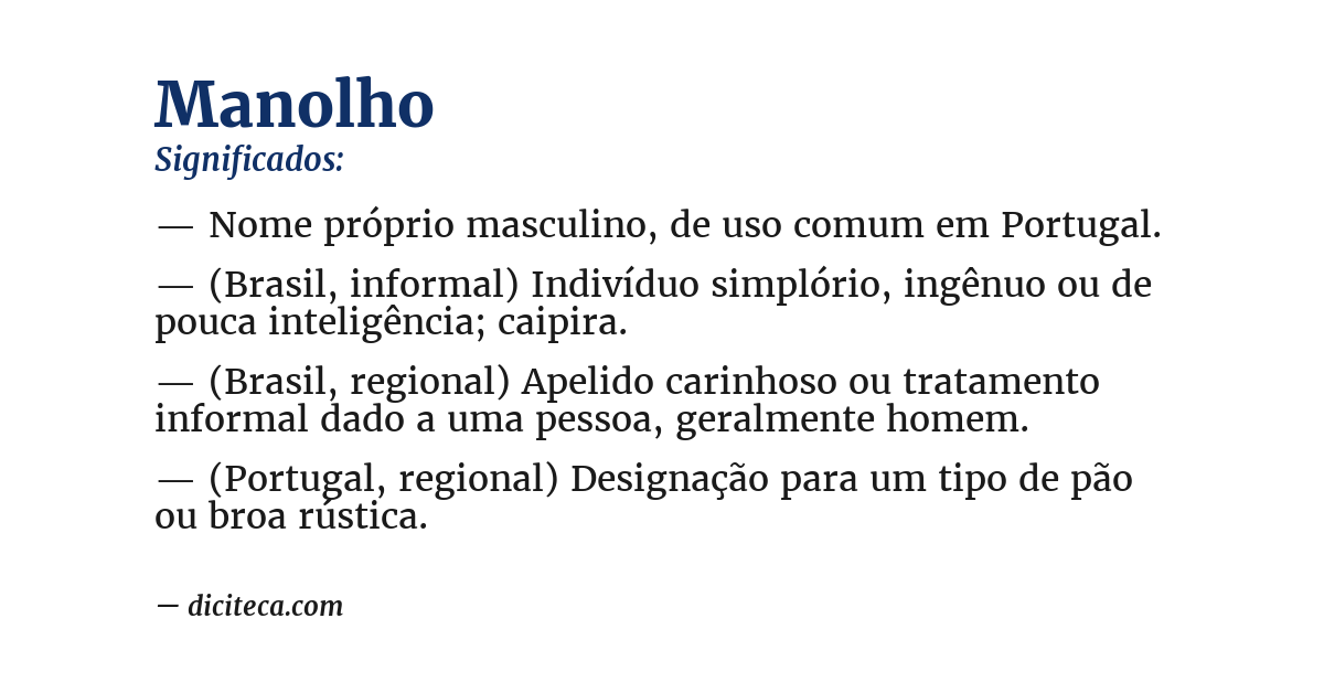 Significado de manolho