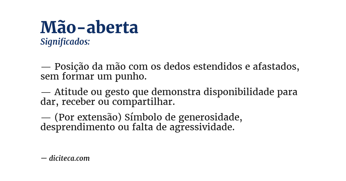 Significado de mão-aberta