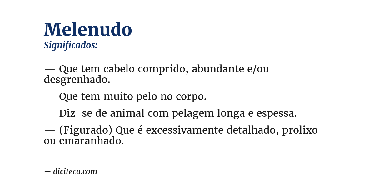 Significado de melenudo