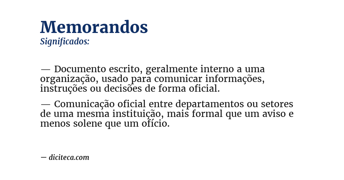 Significado de memorandos