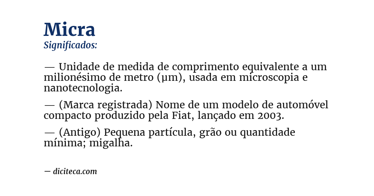 Significado de micra