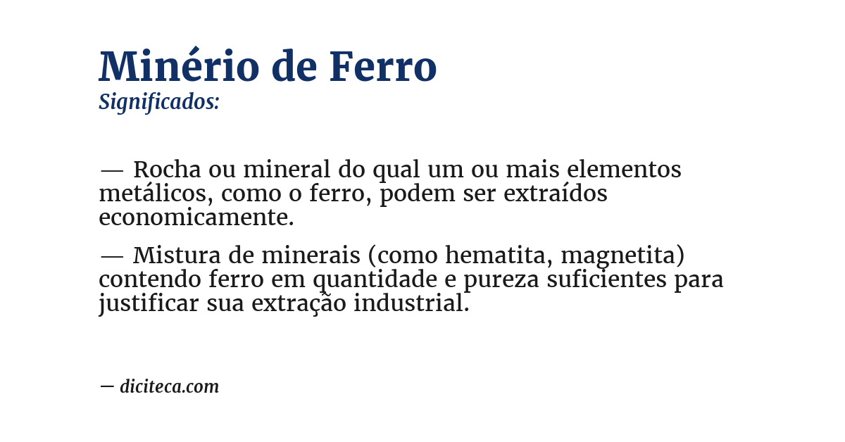 Significado de minério de ferro