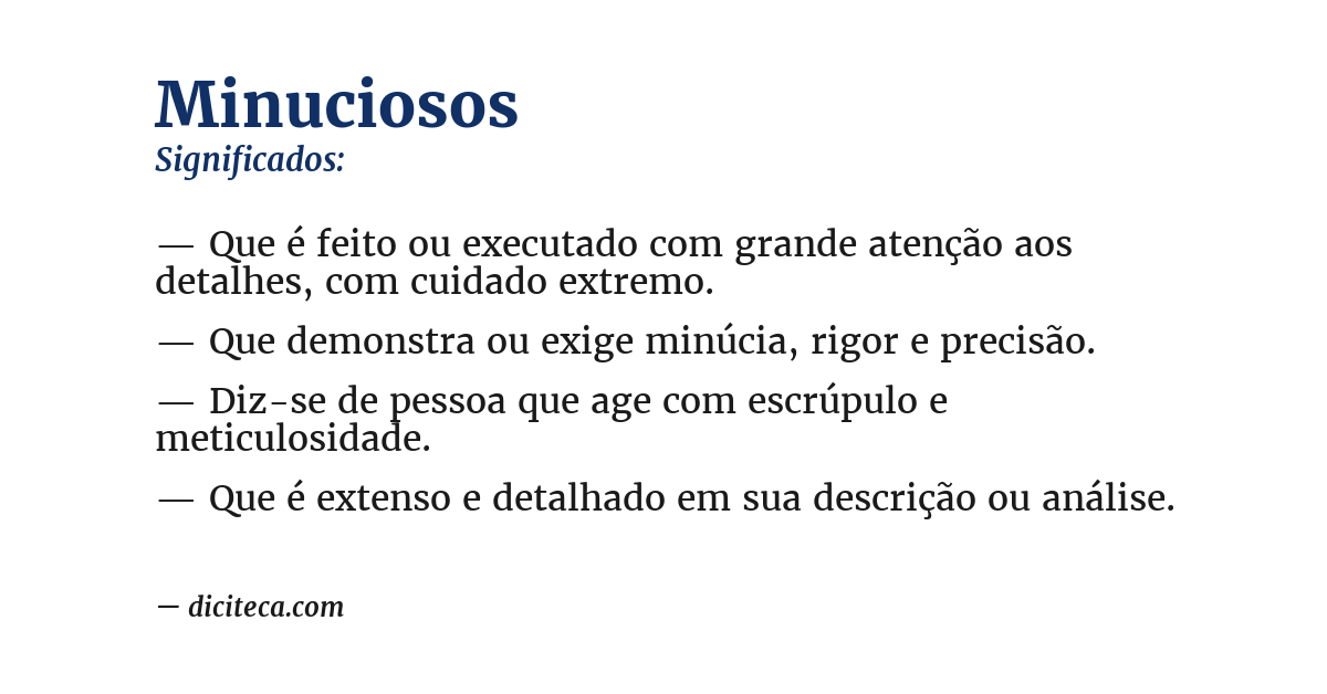 Significado de minuciosos