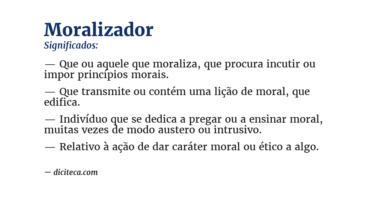 Significado de moralizador