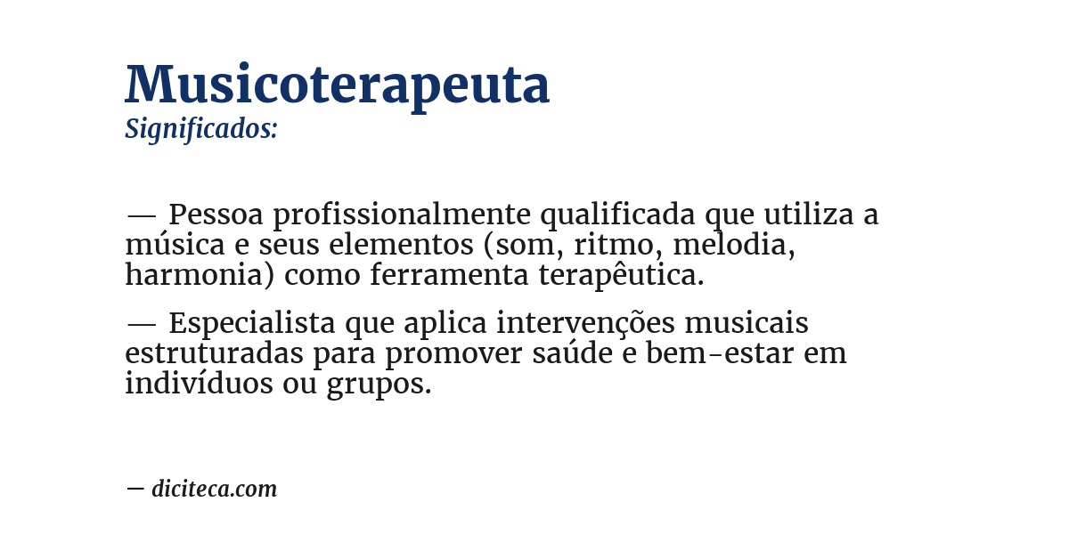 Significado de musicoterapeuta
