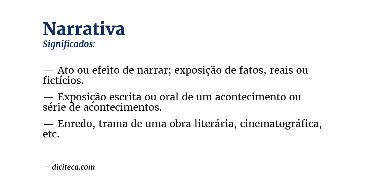 Significado de narrativa