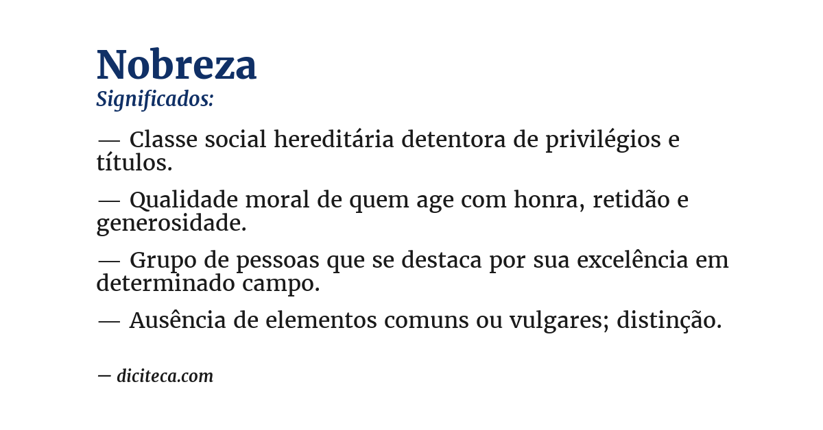 Significado de nobreza