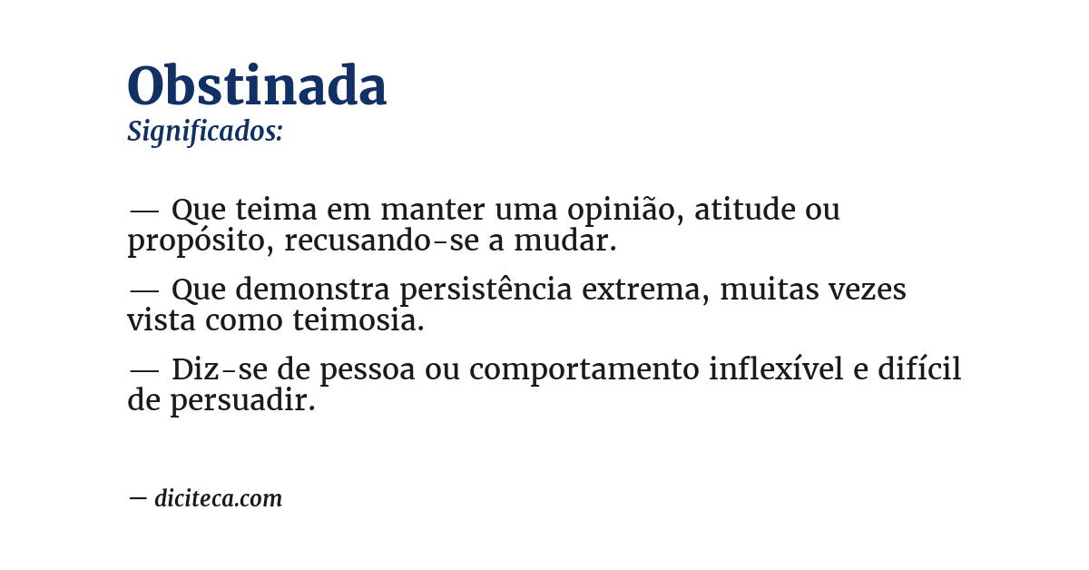 Significado de obstinada