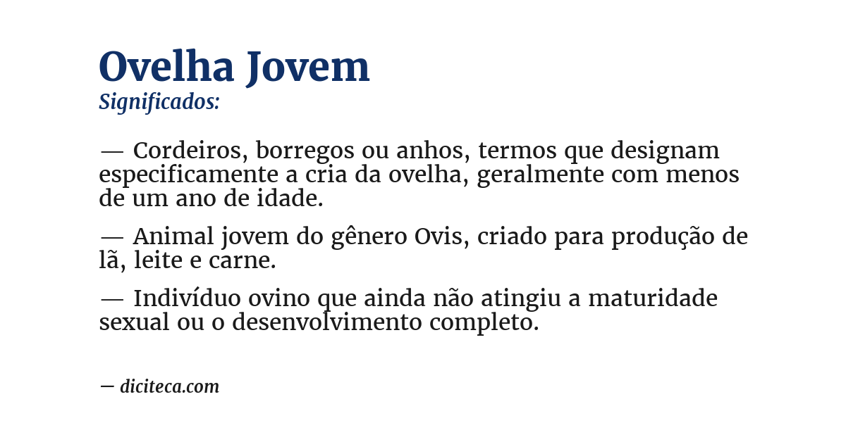 Significado de ovelha jovem
